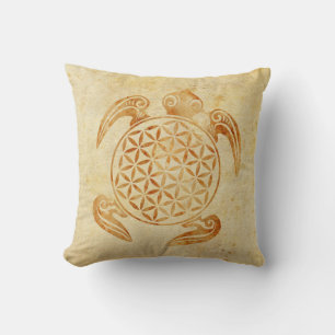 Flower of Life / Blume des Lebens - turtle stone Throw Pillow