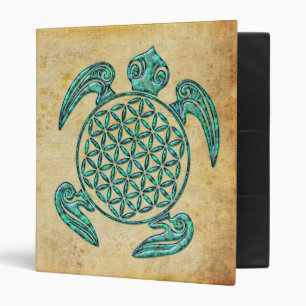 Flower of Life / Blume des Lebens turtle turquoise Binder
