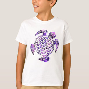 Flower of Life / Blume des Lebens - turtle violet T-Shirt