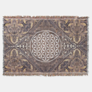Flower of Life / Blume des Lebens - vintage II Throw Blanket
