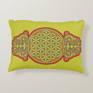 Flower of Life / Blume des Lebens - vintage VII Decorative Pillow