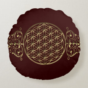 Flower of Life / Blume des Lebens - vintage VIII Round Pillow
