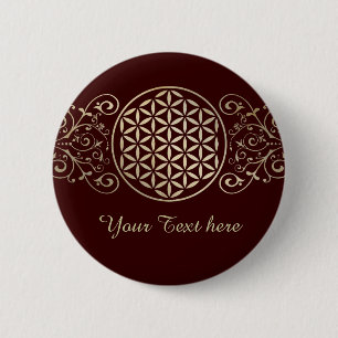Flower of Life / Blume des Lebens - vintage X 2 Inch Round Button