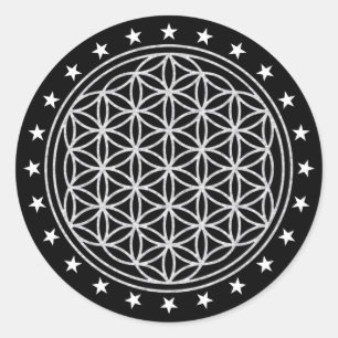 Flower Of Life / Blume des Lebens - white Classic Round Sticker