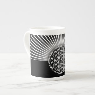 Flower of Life / Blume des Lebens - white flat Bone China Mug