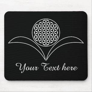 Flower of Life / Blume des Lebens - white leafs Mouse Pad