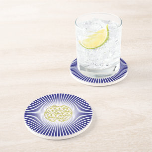 Flower Of Life / Blume des Lebens - white rays Coaster