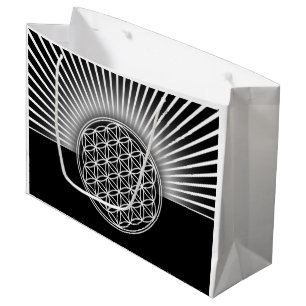 Flower Of Life / Blume des Lebens - white rays II Large Gift Bag