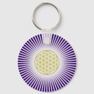 Flower Of Life / Blume des Lebens - white rays Keychain