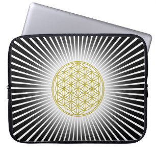 Flower Of Life / Blume des Lebens - white rays Laptop Sleeve