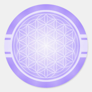 Flower of Life / Blume des Lebens - white transpa. Classic Round Sticker