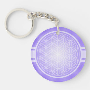 Flower of Life / Blume des Lebens - white transpa. Keychain