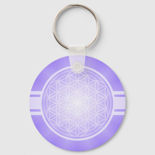 Flower of Life / Blume des Lebens - white transpa. Keychain