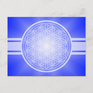 Flower of Life / Blume des Lebens - white transpa. Postcard