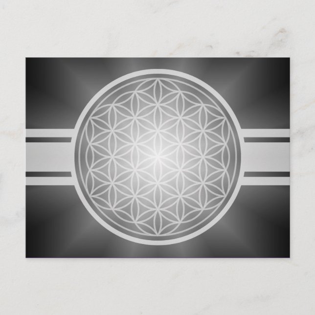 Flower of Life / Blume des Lebens - white transpa. Postcard (Front)