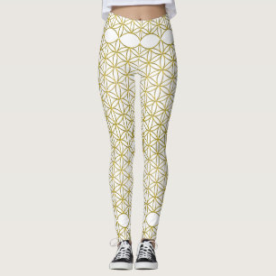 Flower of Life - border gold Leggings