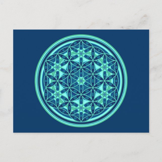 Flower Of Life - Button Style 01 Postcard (Front)