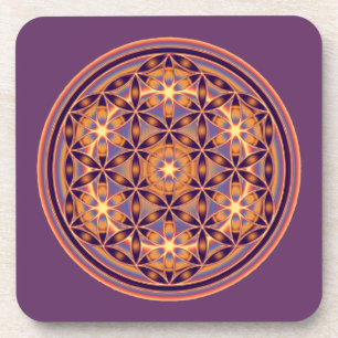 Flower Of Life - Button Style 02 Coaster