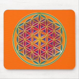 Flower Of Life - Button Style 03 Mouse Pad