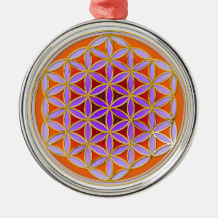 Flower Of Life - Button Style 04 Metal Ornament