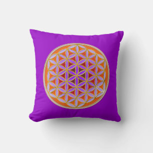 Flower Of Life - Button Style 04 Throw Pillow