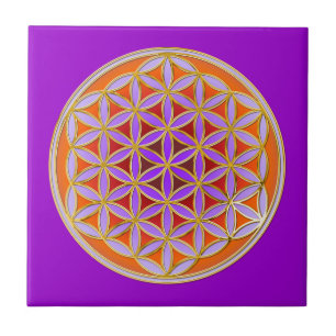 Flower Of Life - Button Style 04 Tile