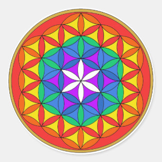 Flower of Life Chakra3.png Classic Round Sticker