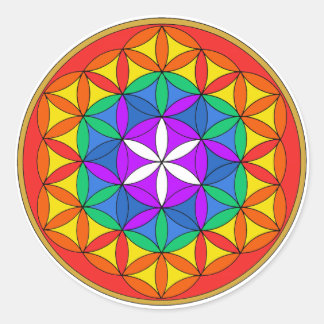 Flower of Life Chakra4.png Classic Round Sticker