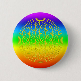 Flower of life chakra 2 inch round button