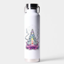 Flower of life, chakra, goddess drink water bottle