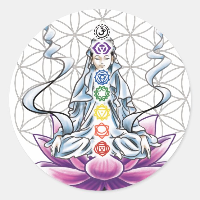Flower of life, chakra, goddess sticker (Front)