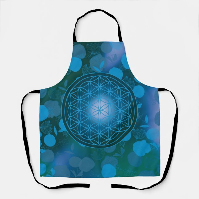 flower of life, chakra,zen,sacred geometric, apron (Front)