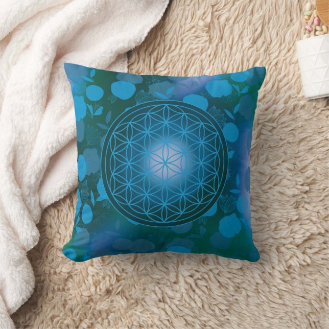 flower of life, chakra,zen,sacred geometric, throw pillow (Blanket)