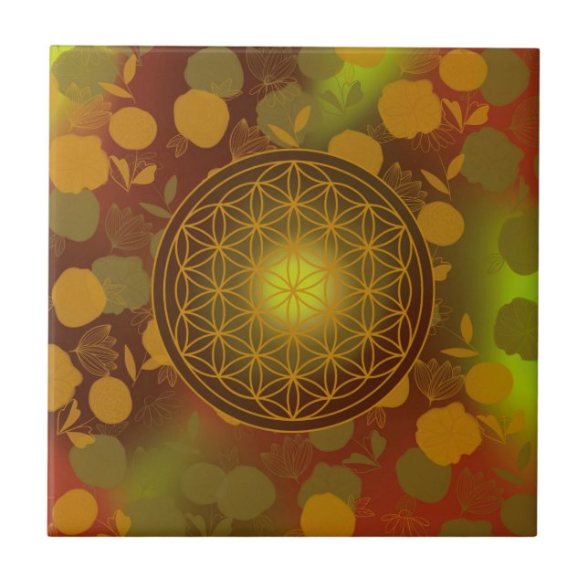 flower of life, chakra,zen,sacred geometric, tile (Front)