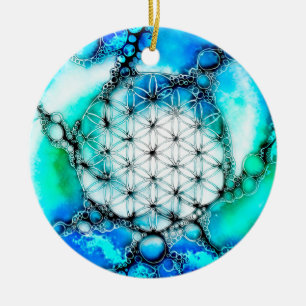 Flower Of Life - Colourfully Ways 2 Ceramic Ornament