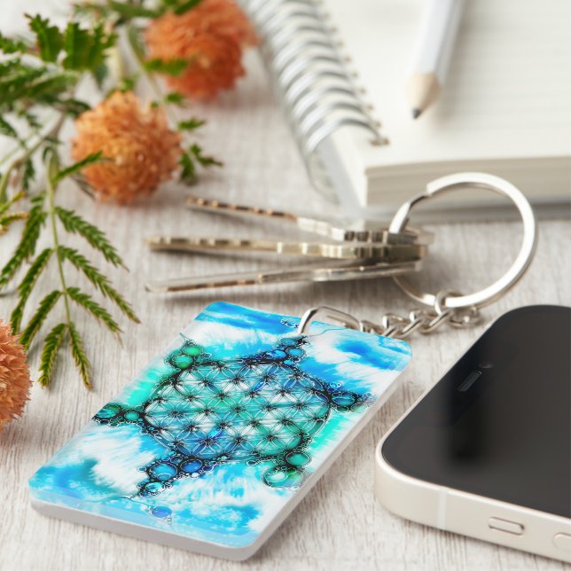 Flower Of Life - Colourfully Ways 3 Keychain (Front Right)