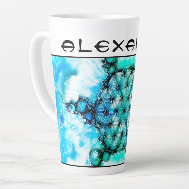Flower Of Life - Colourfully Ways 3 Latte Mug (Left Angle)