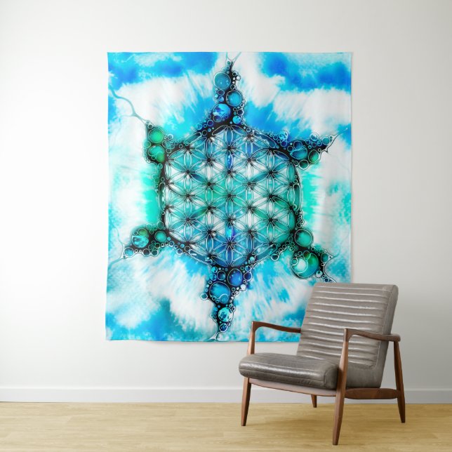 Flower Of Life - Colourfully Ways 3 Tapestry (In Situ)