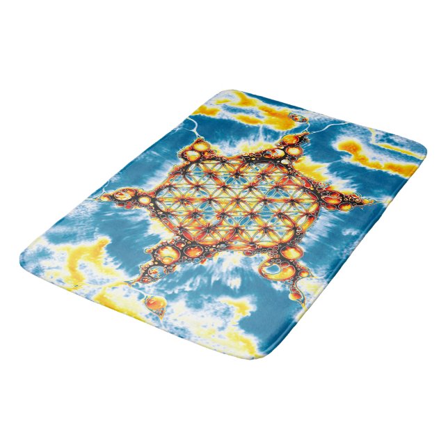Flower Of Life - Colourfully Ways 5 Bath Mat (Angled)