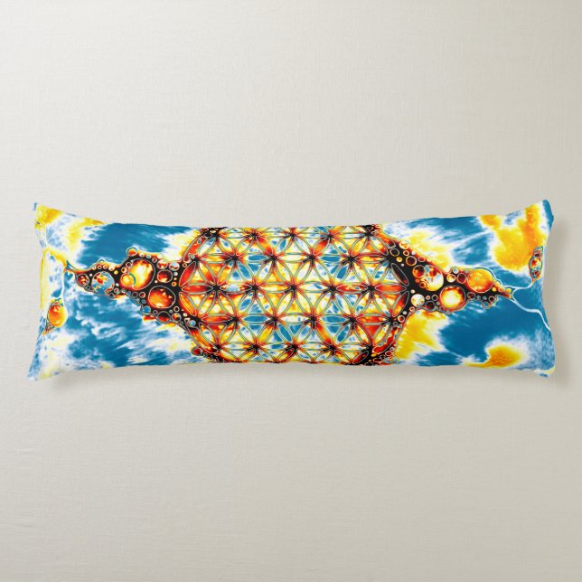 Flower Of Life - Colourfully Ways 5 Body Pillow (Front)