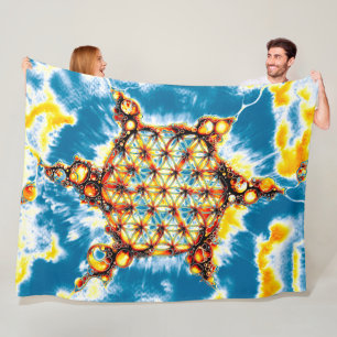 Flower Of Life - Colourfully Ways 5 Fleece Blanket