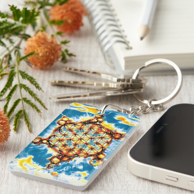 Flower Of Life - Colourfully Ways 5 Keychain (Front Right)