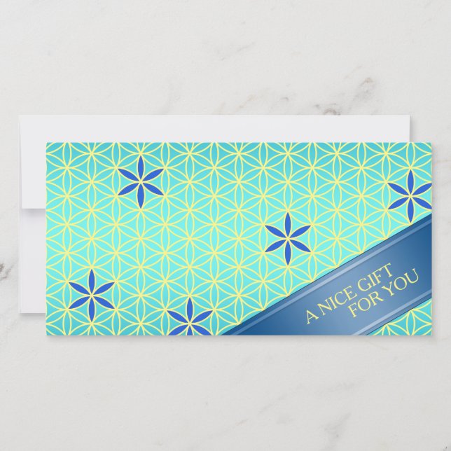 FLOWER OF LIFE - cyan yellow pattern (Front)