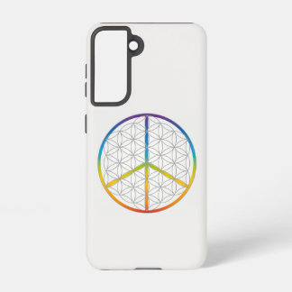 Flower of Life Design Peace + Love Symbol Rainbow Samsung Galaxy Case