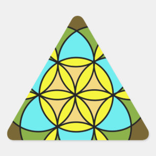 Flower of Life Earth2 Triangle Sticker