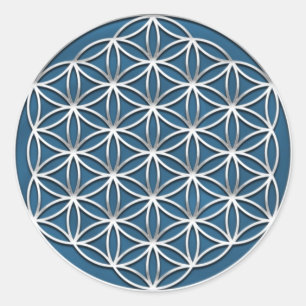 Flower of Life - Flower of life - Silver Classic Round Sticker