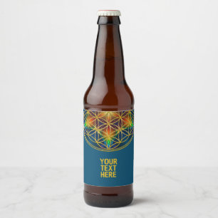 FLOWER OF LIFE - Fractal Blossom 1 Beer Bottle Label