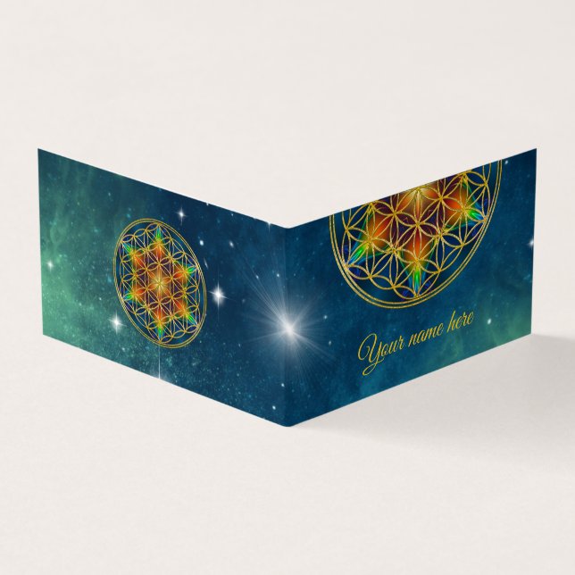 FLOWER OF LIFE - Fractal Blossom 1 Business Card (Outside)