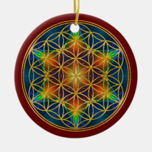 FLOWER OF LIFE - Fractal Blossom 1 Ceramic Ornament