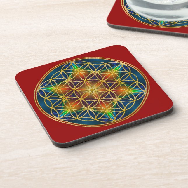 FLOWER OF LIFE - Fractal Blossom 1 Coaster (Left Side)